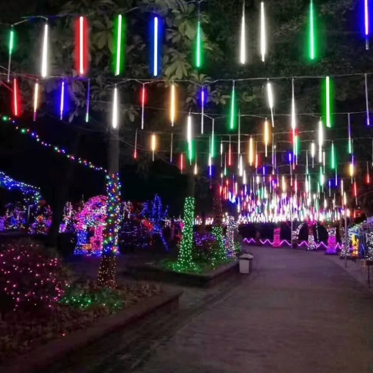 Luz Solar LED de Chuva de Meteoros, Cordão de Luzes para Feriados, Decoração de Jardim à Prova d'Água, Guirlanda LED para Exterior, Decoração de Natal