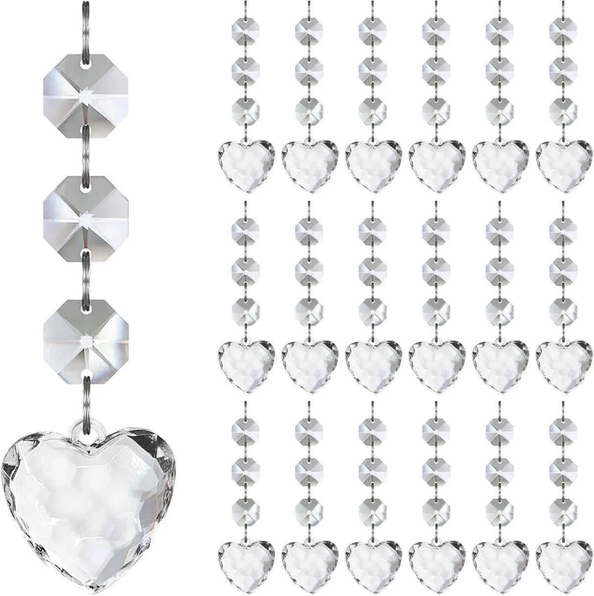 Decorações para árvore de natal, 30 peças, pingentes de cristal acrílico transparente para natal, ano novo, decoração de casamento, acessórios diy