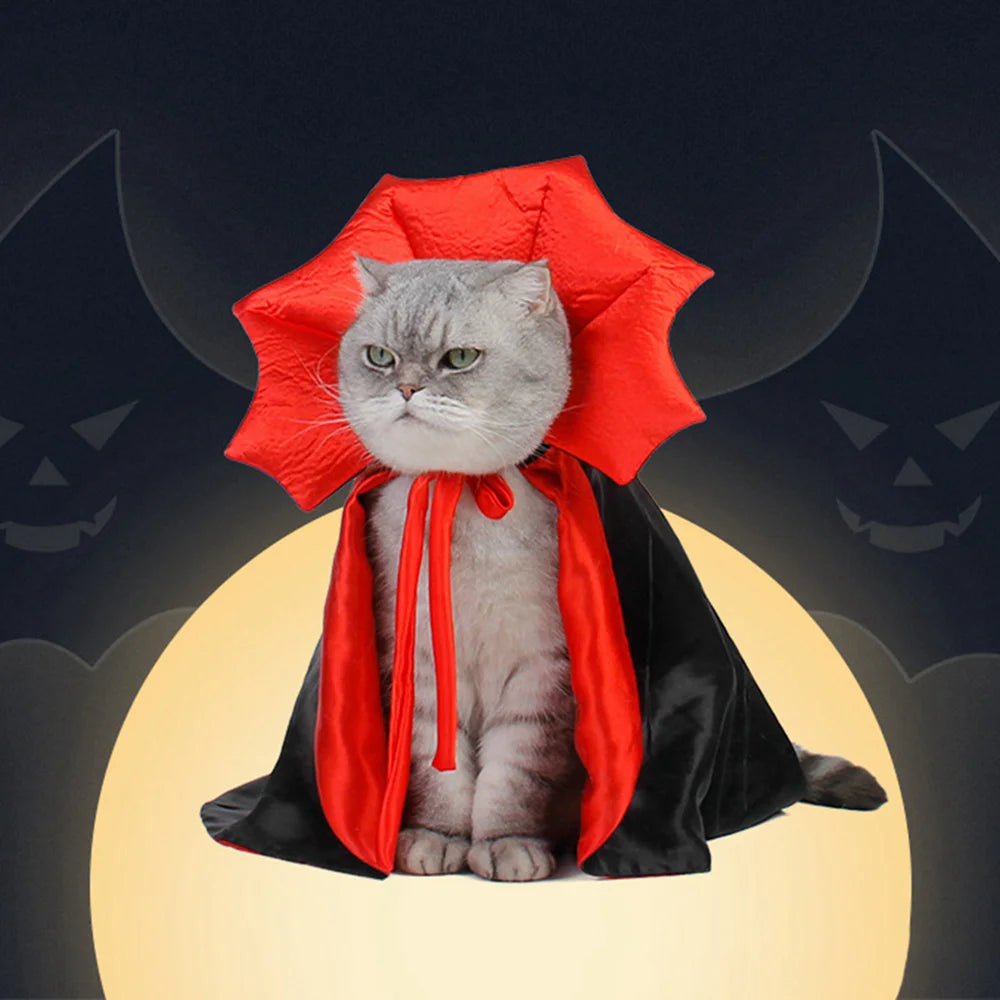 Manto Vampiro Fantasias Cosplay para Animais De Estimação, Vestido Kawaii, Roupas de Halloween, Acessórios para Gato, Gatinho, Cachorro Pequeno, Presente Bonito