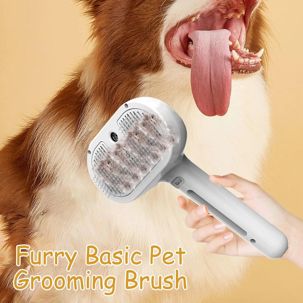 Removedor de pelos de animais de estimação spray aliciamento pente gatos cães flutuante remoção de pelos escova de limpeza a vapor desmatting água névoa umidificador pente