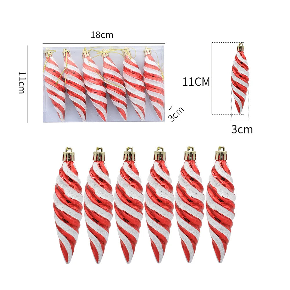 Decorações de doces para árvore de natal, bastão de doces vermelho e dourado, pinhas, decoração de casa de natal 2025, enfeite de árvore de natal