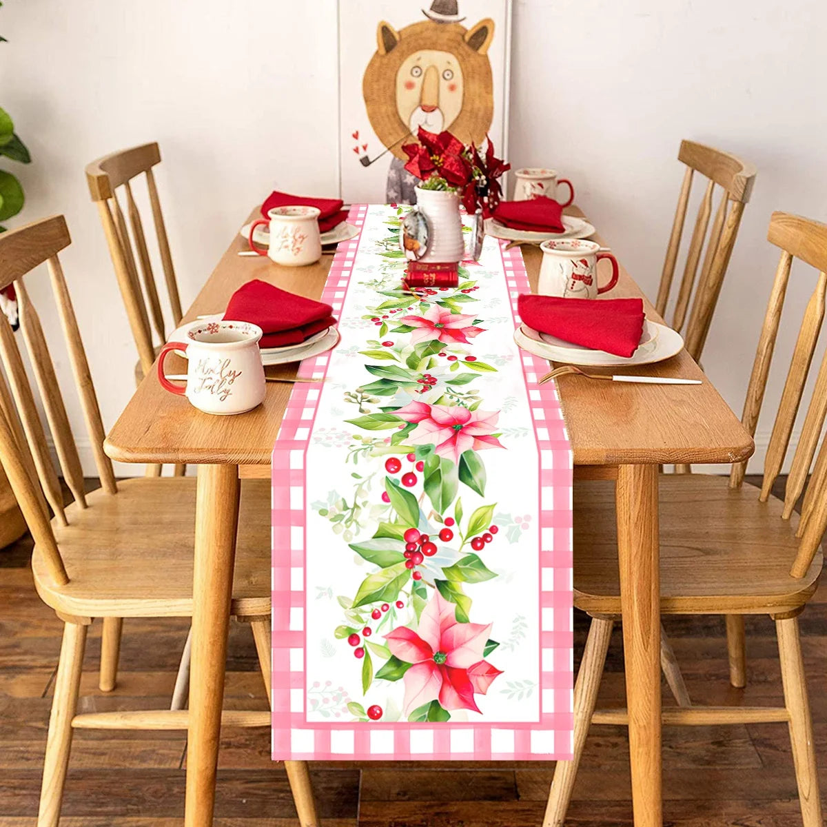 Natal papai noel corredor de mesa navidad natal noel árvore boneco de neve bandeira de mesa feliz natal decoração para casa 2025 ano novo 2026