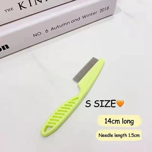 1/2 Peça Pente para Queda de Pelos de Animais de Estimação em Aço Inoxidável, Pente Antipulgas para Gatos e Cães, Pente de Higiene para Pelos e Pulgas, Escova para Cães, Ferramentas de Higiene