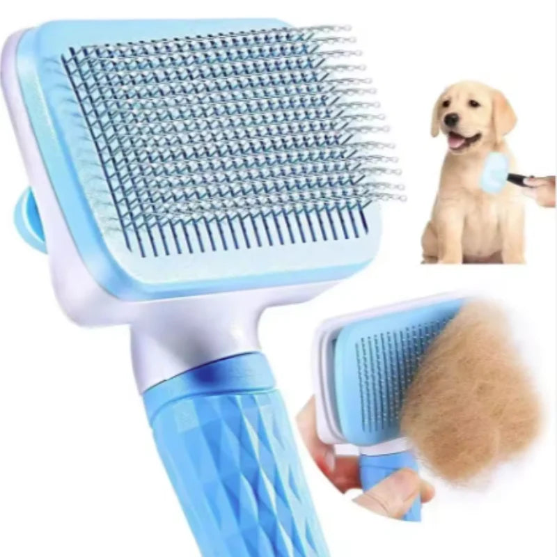 Escova para Cães e Gatos, Escova de Limpeza Automática para Remover Pelos de Animais, Ferramentas de Higiene para Cães e Gatos, Escova Desembaraçadora para Animais de Estimação, Acessórios para Cães