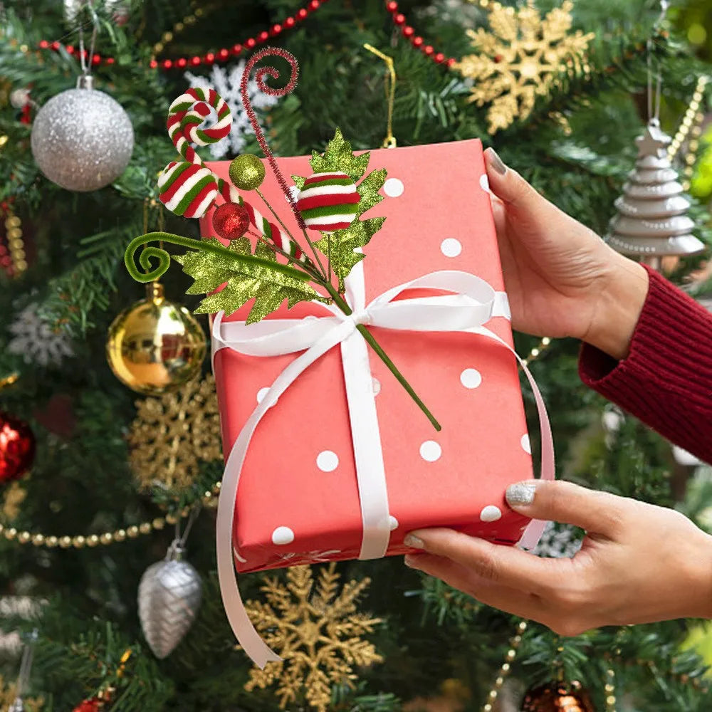 Ornamento de decoração de árvore de Natal com cebolinha dourada espumante rosa verde doce giratório decorações de Natal