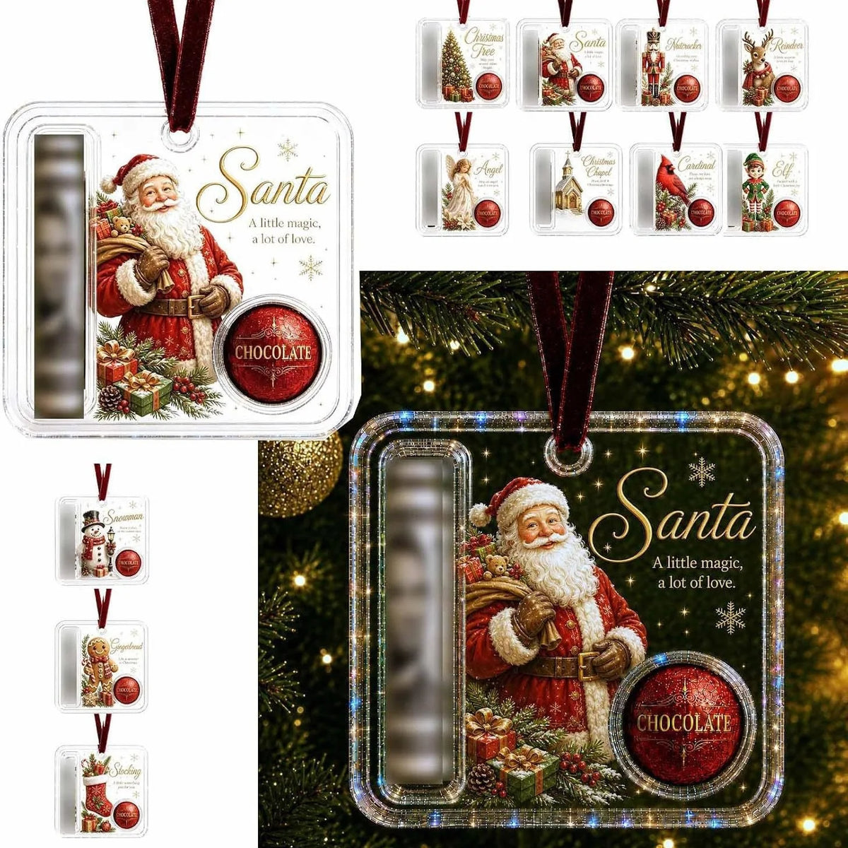 Ornamento de Natal para Presente em Dinheiro: Artesanato em Acrílico, Decorações de Fim de Ano, Presentes para Pessoas