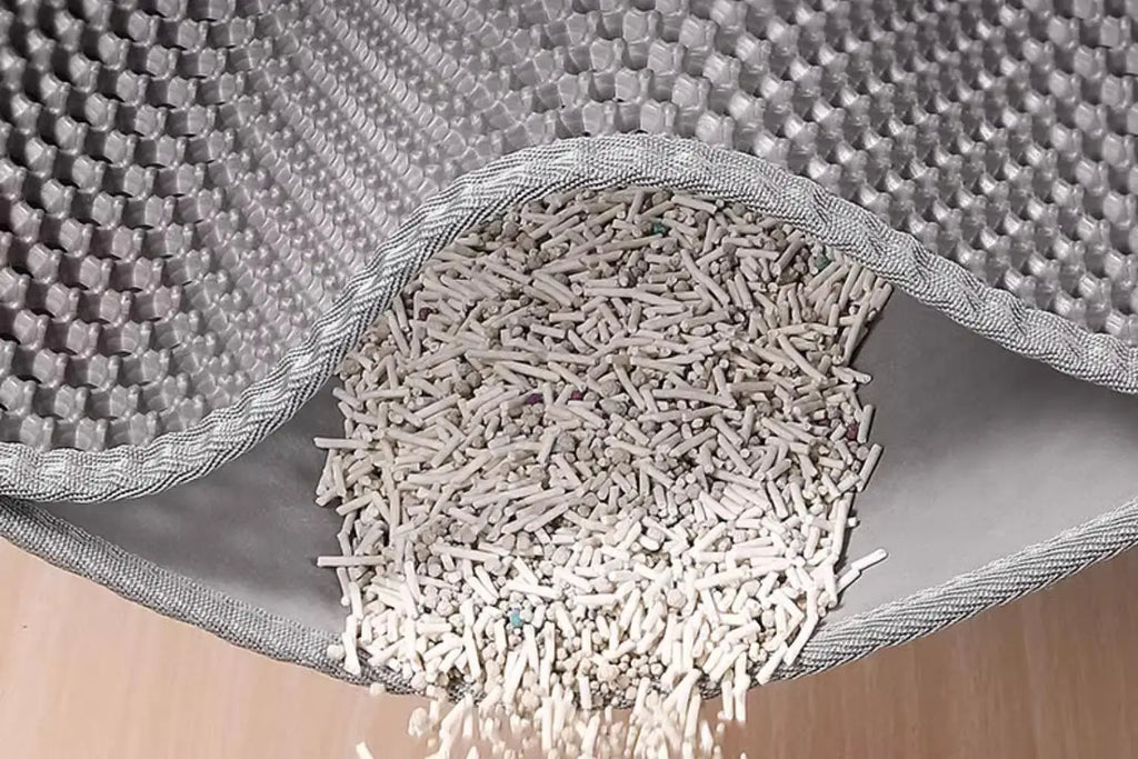 Tapete de areia extra grande para gatos, resistente, à prova d'água, 2 camadas, antiderrapante, lavável, protetor de piso para animais de estimação, caixa de areia