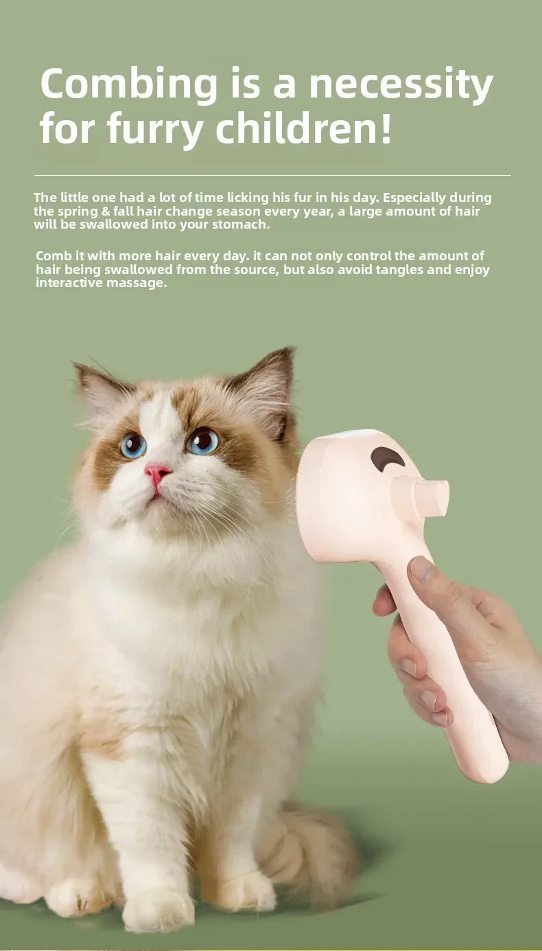 Escova de limpeza para cães, spray de vapor limpo para animais de estimação, escova de vapor exclusiva para cães, escova de limpeza de luxo