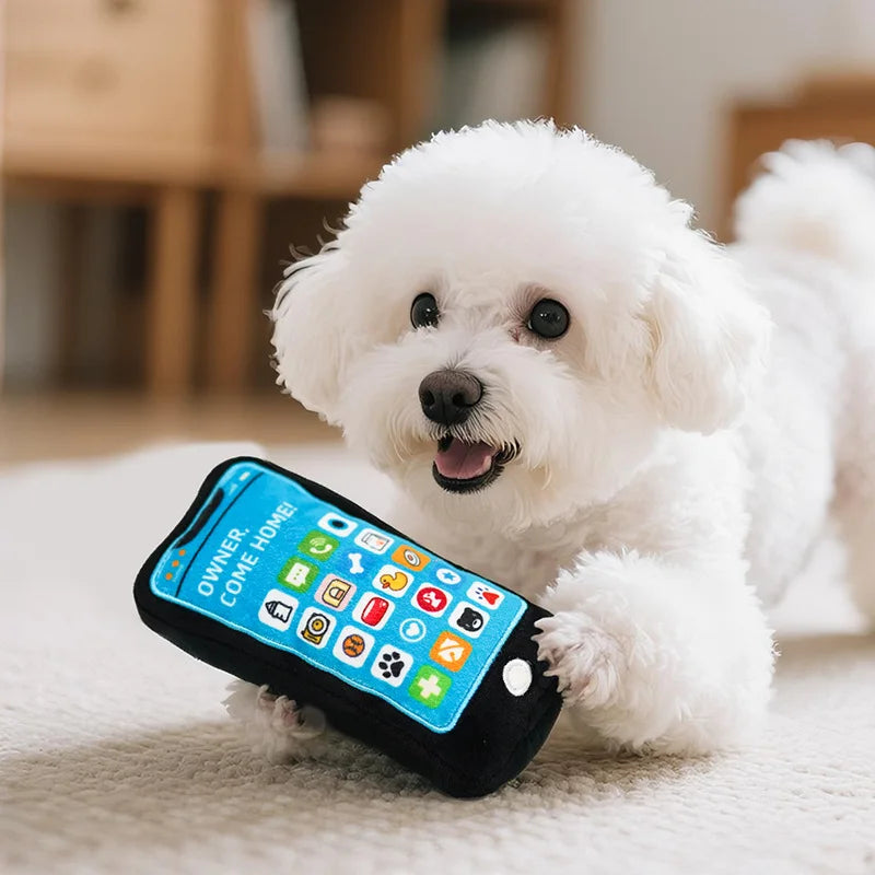 Brinquedo de Pelúcia para Celular, Brinquedo de Papel com Som de Cachorro, Adequado para Cães Mastigarem e Aliviar o Tédio.