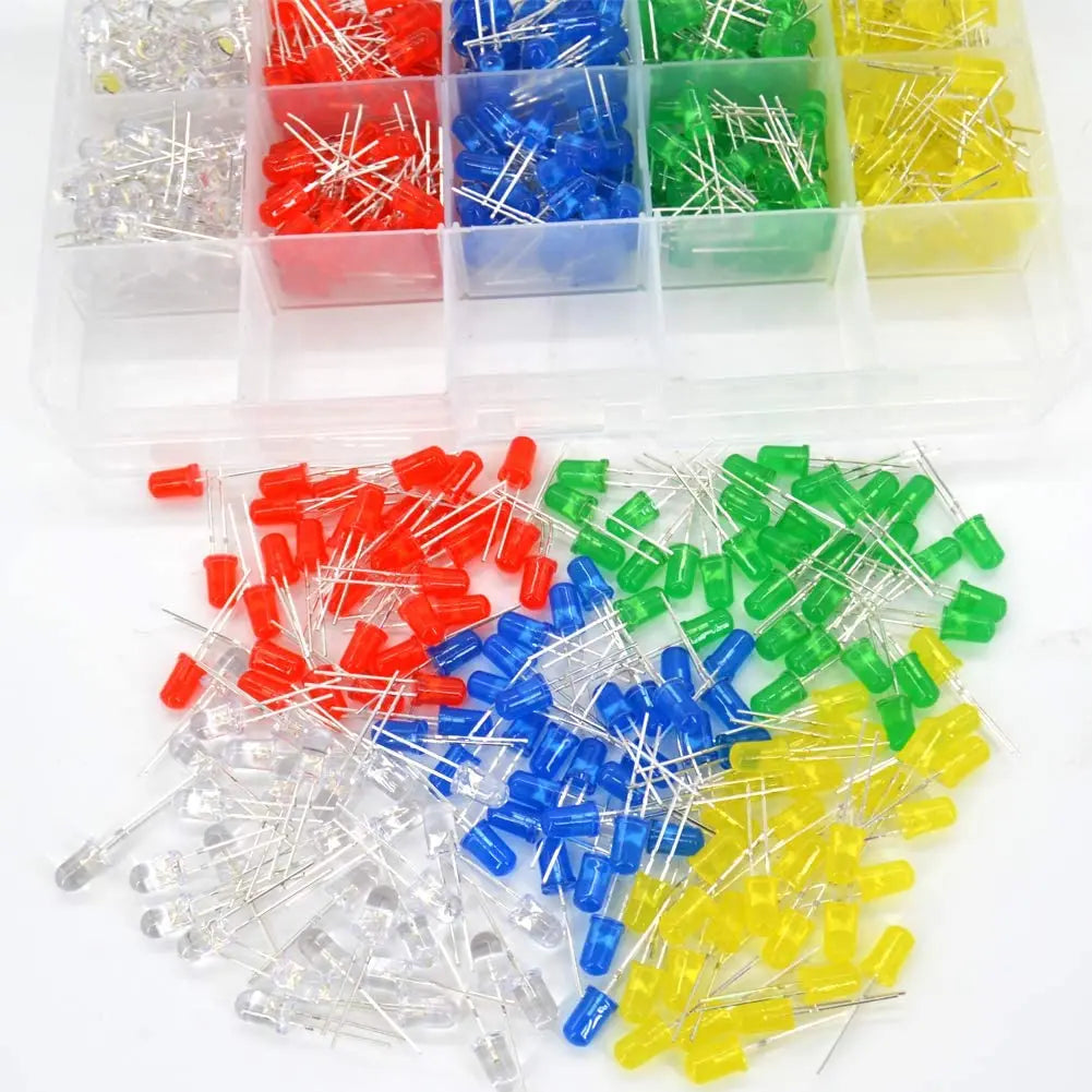 100 Pçs/lote 3mm 5mm F3 F5 LED Redondo Ultra Brilhante Branco Verde Amarelo Azul Branco Vermelho Diodo Emissor de Luz Para Kit Diy Kasa & Pet