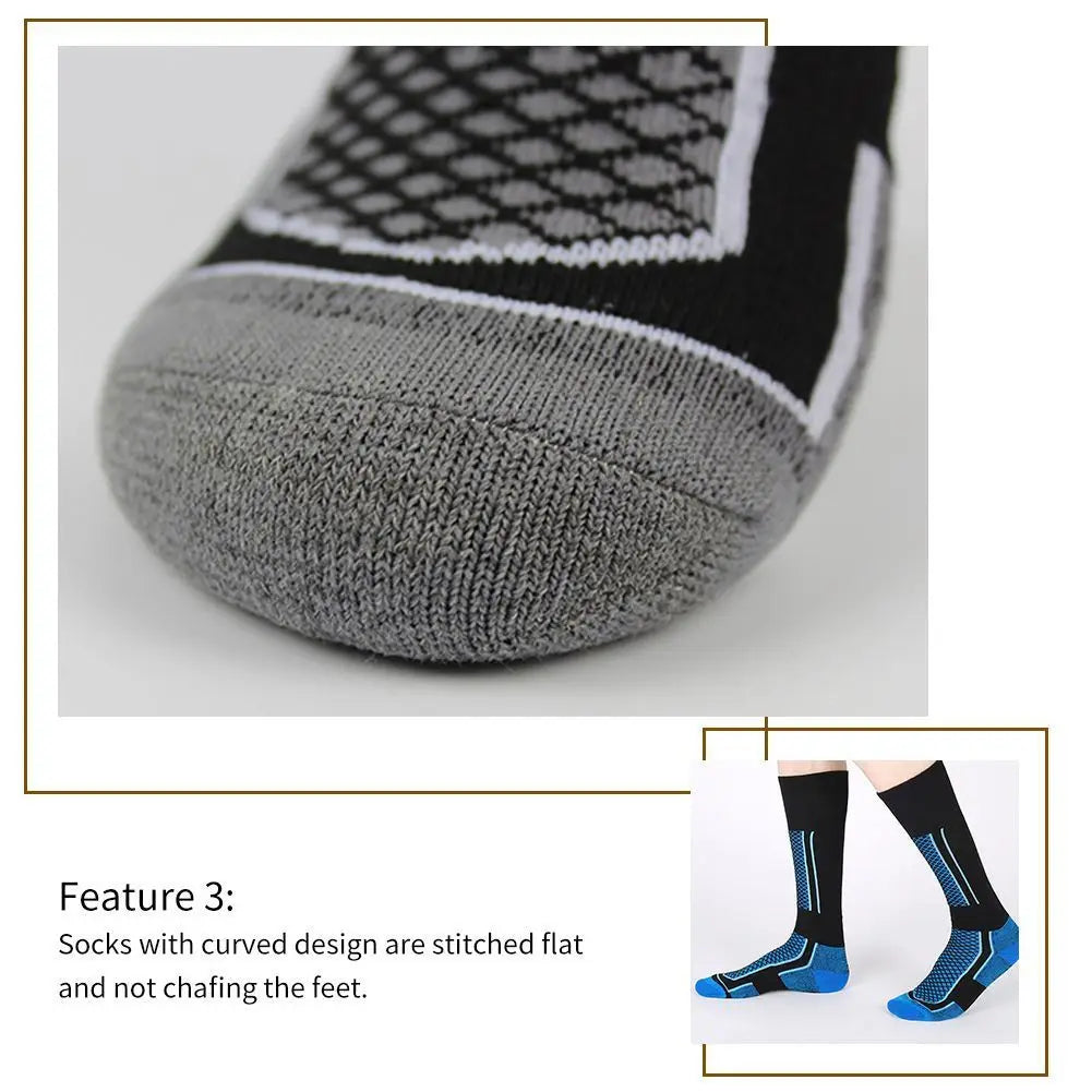 1 Pair Winter Warm Thickened Ski Stockings Hiking Socks for Women, Men, and Children Anti-Cold Skiing Outdoor High Sports Socks