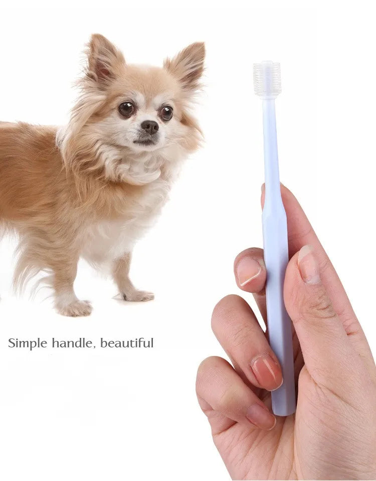 Pequena cabeça Pet Toothbrush, 360-degrees Dog Teeth Cleaning, Soft Hair Cat Tooth Brush, Pet Products