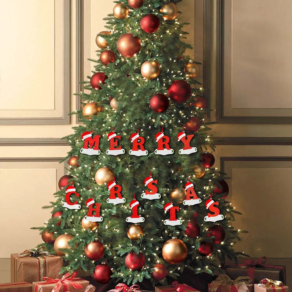 Personalize Decoração De Natal, 26 Letras, Pingente para Árvore De Natal Decor,DIY Nome Ornamento