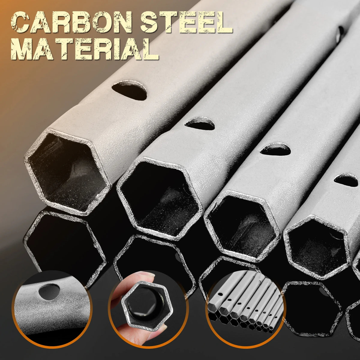 Conjunto de chave de soquete para válvula de chuveiro, 9/10 peças, aço carbono, encanador, chave tubular de ponta dupla para remoção de velas de ignição
