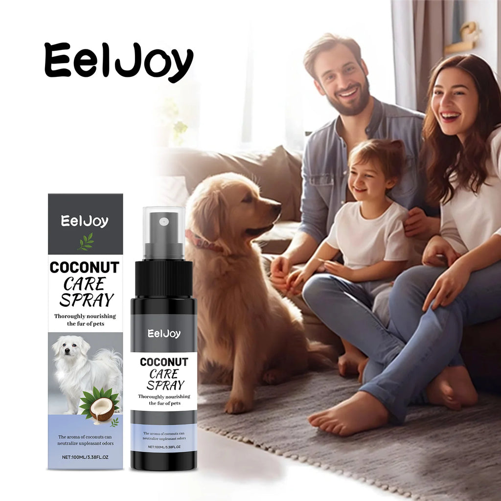 Spray de Cuidado para Animais de Estimação com Coco, Nutre o Pelo, Melhora a Textura do Pelo, Aumenta o Brilho, Elimina Odores, Fragrância Persistente, Spray de Higiene para Animais