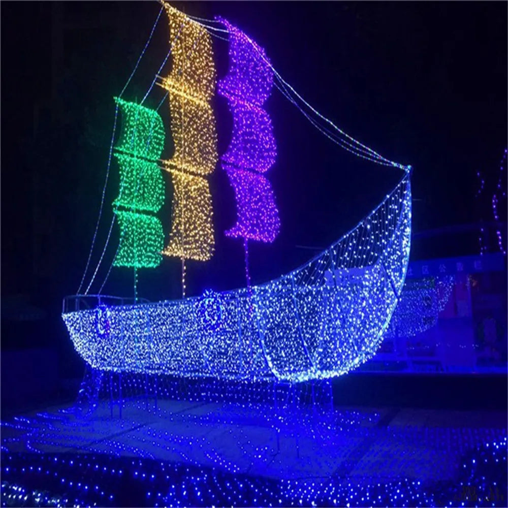 Luzes de Cordão LED 10m 30m 50m 100m para Decoração de Árvore de Natal e Casamento, Luzes de Fada à Prova d'Água para Uso Interno e Externo 220V EU