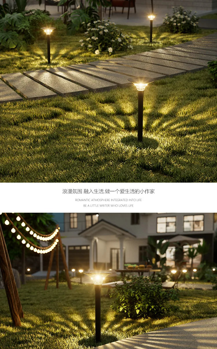 Luz Solar para Jardim, Iluminação Paisagística, Lâmpada Decorativa à Prova d'Água para Caminhos e Quintais