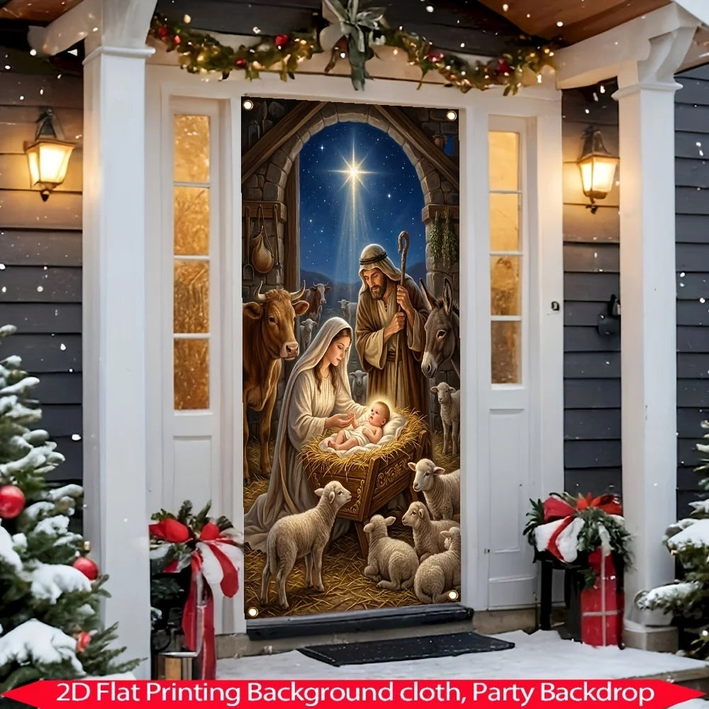Cortina para presépio, ideal para festivais religiosos, cenário de presépio natalino, tanto para pendurar quanto para uso decorativo em tecido.