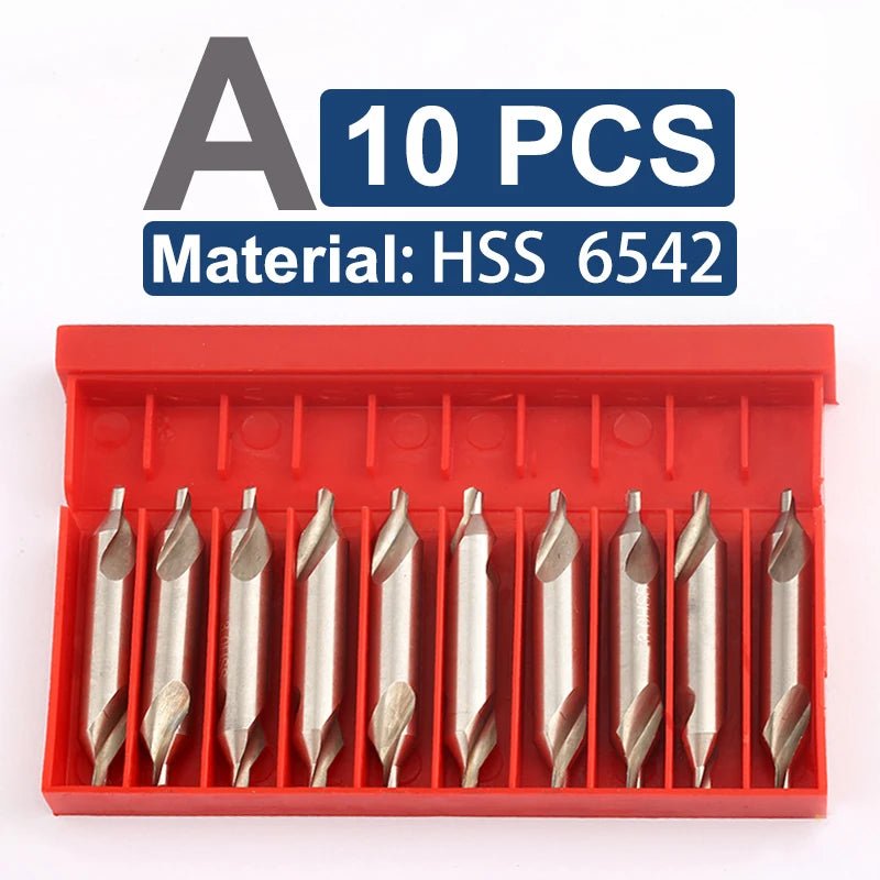 10 pçs hss centro broca a/b tipo 6542 buraco 0.4 ~ 12mm centralização broca cortador de broca 60 graus conjunto torno escareador para met