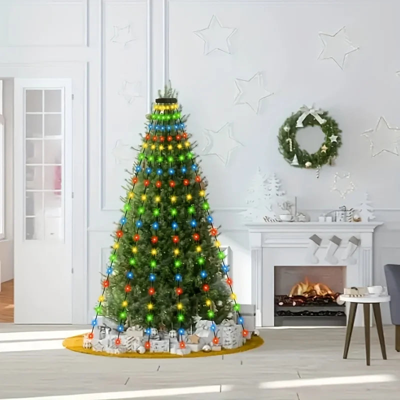 400 led 2m árvore de natal cachoeira luz alimentada por usb com controle remoto 8 modos de iluminação para jardim terraço casa decoração de natal