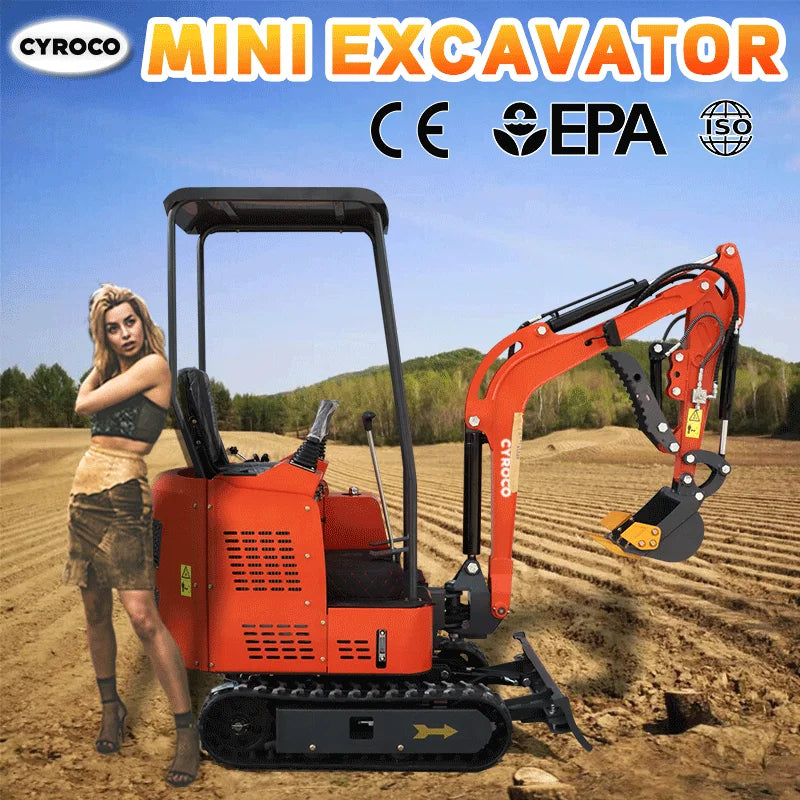Escavadeira personalizada com motor EURO 5 EPA, 1,2 toneladas, 1,8 toneladas, motor Kubota, miniescavadeira, cabine multifuncional, entrega rápida