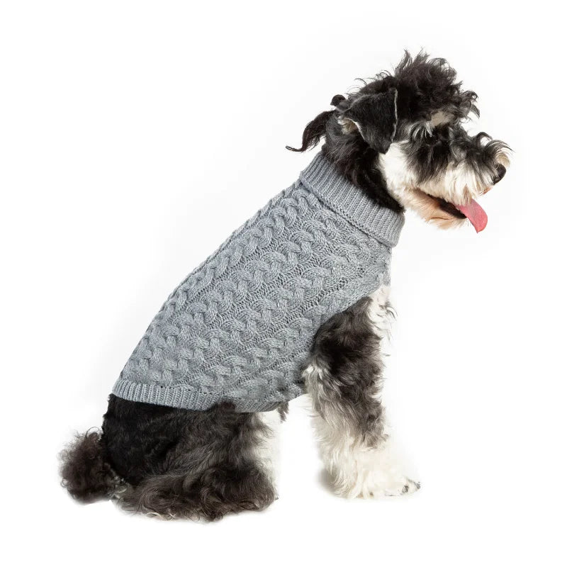 Roupas de inverno para animais de estimação, suéter para cães pequenos, roupas para gatos, quente, gola alta, chihuahua, colete lanoso, yorkie, casaco de cachorro de pelúcia