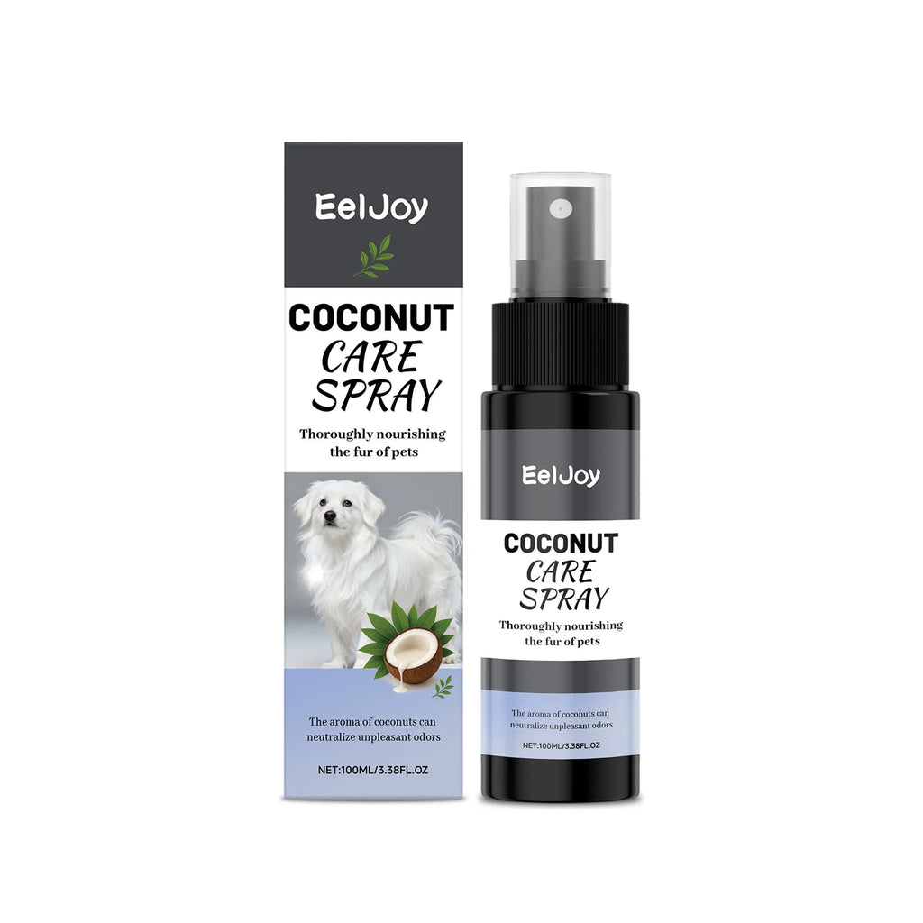 Spray de Cuidado para Animais de Estimação com Coco, Nutre o Pelo, Melhora a Textura do Pelo, Aumenta o Brilho, Elimina Odores, Fragrância Persistente, Spray de Higiene para Animais