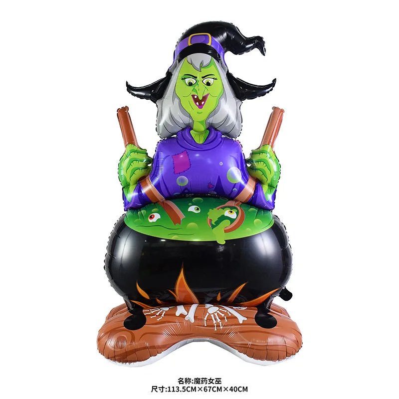 Balão Inflável de Folha de Alumínio para Decoração de Festa de Halloween: Fantasma, Abóbora, Crânio, Casa Assombrada, Lápide e Esqueleto - Kasa & Pet
