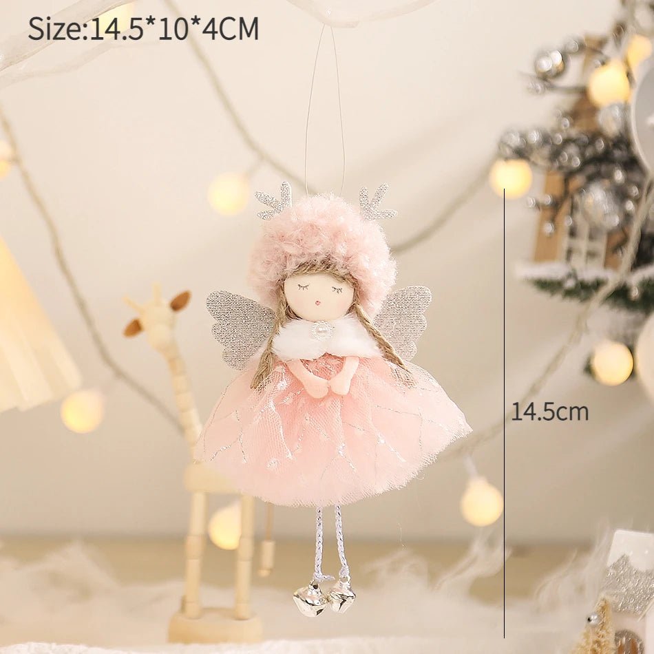 Ano novo 2024 natal anjo bonecas árvore de natal pingente ornamentos navidad 2022 decoração de natal para casa presentes natal noel deco