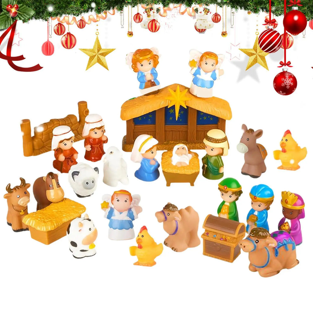 Calendário de Contagem Regressiva de Natal 25 Dias 2026 Presépio de Advento Contagem Regressiva de Feriados para Crianças e Adultos Lembrancinhas de Festa de Inverno para Casa