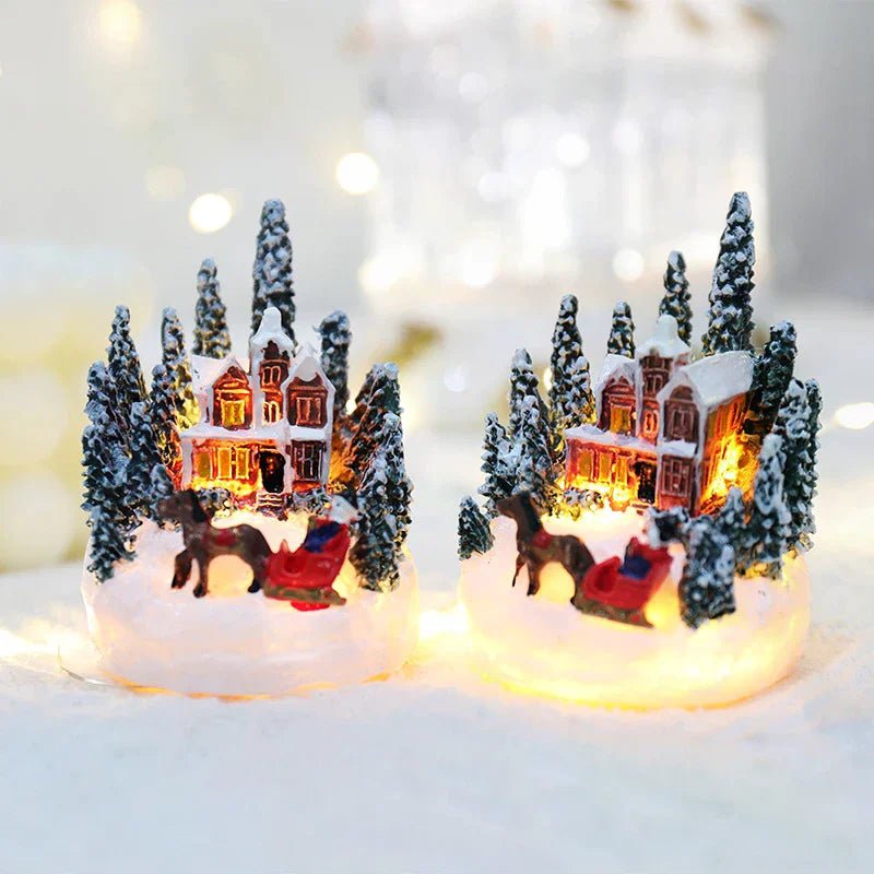 Natal led luz ornamentos santa castelo neve casa luminosa artesanato 2024 ano novo presente do miúdo festa de natal decoração casa
