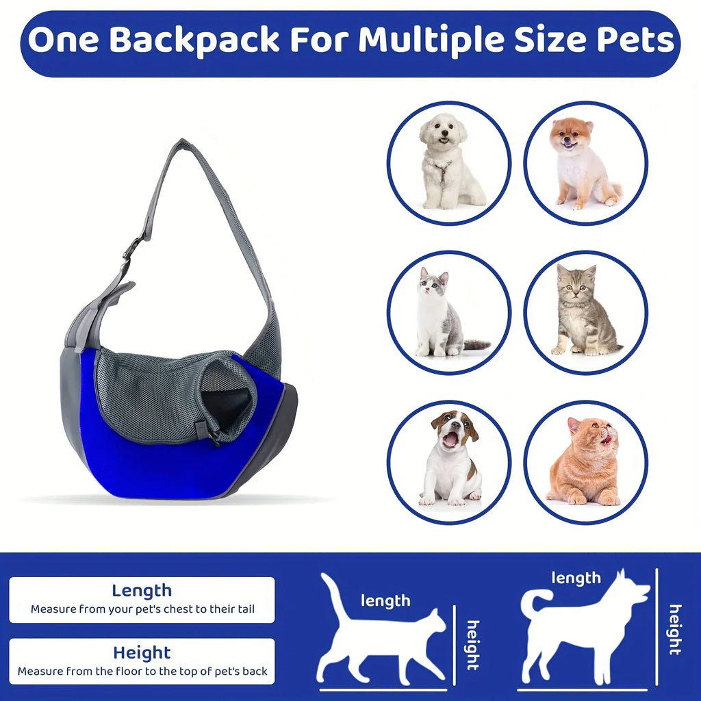 1pc cão para fora mochila, cão sling transportadora malha respirável viagem crossbody saco para filhote de cachorro gato caminhadas acampamento
