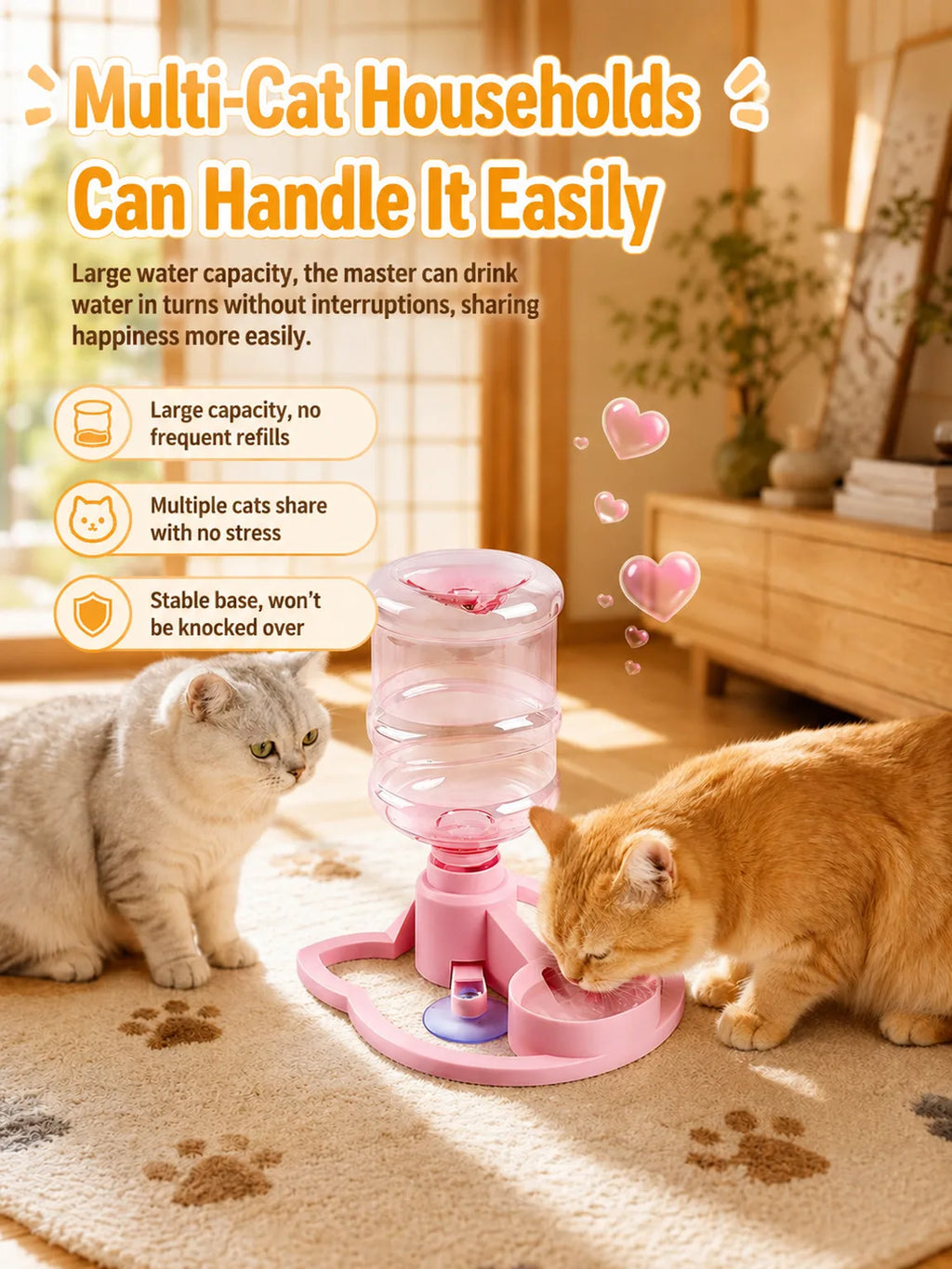 Dispensador de Água para Animais de Estimação Sem Eletricidade, Tigela Automática Antivazamento para Gatos e Cães Pequenos, Uso Diário em Ambientes Internos