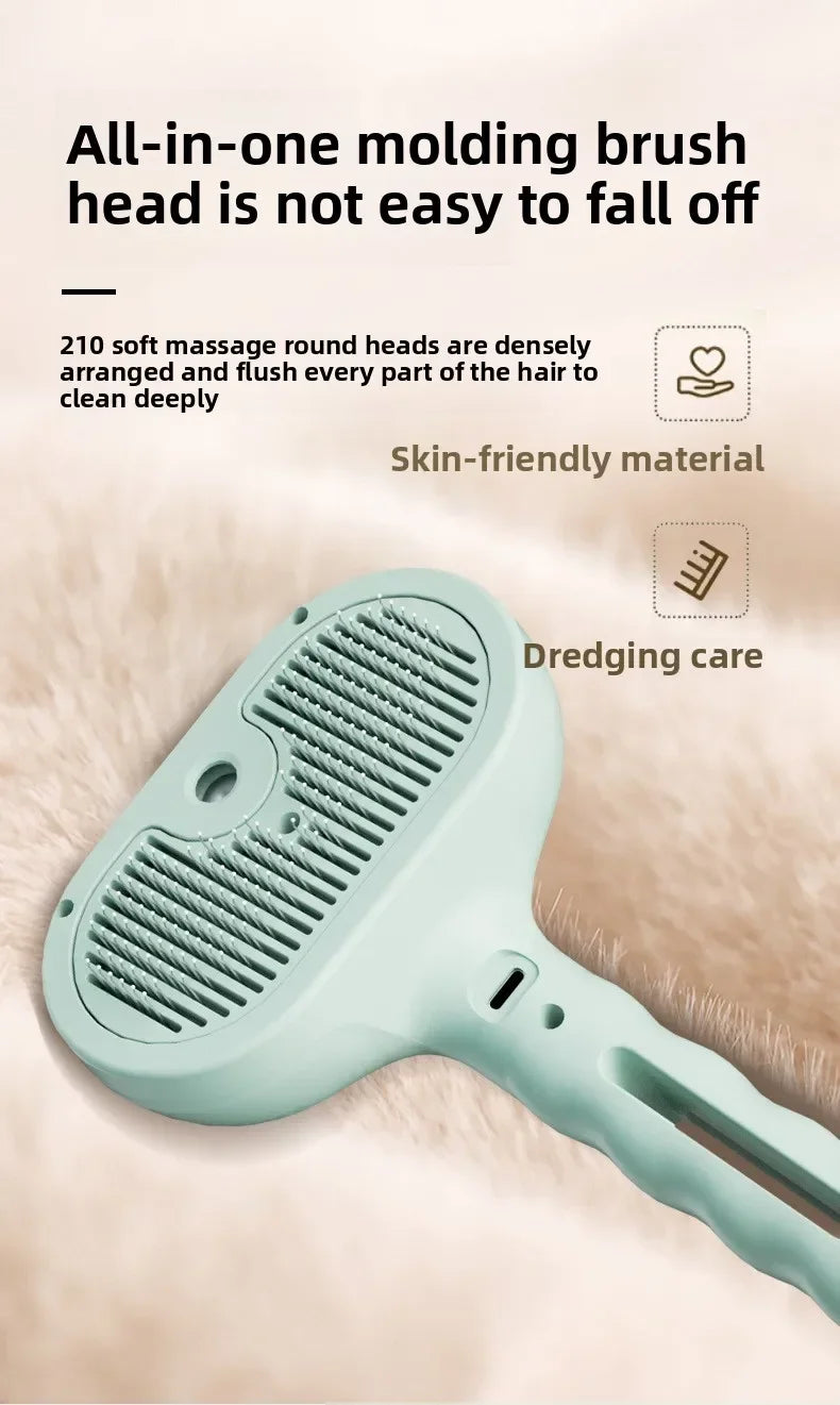 Escova de limpeza para cães, spray de vapor limpo para animais de estimação, escova de vapor exclusiva para cães, escova de limpeza de luxo