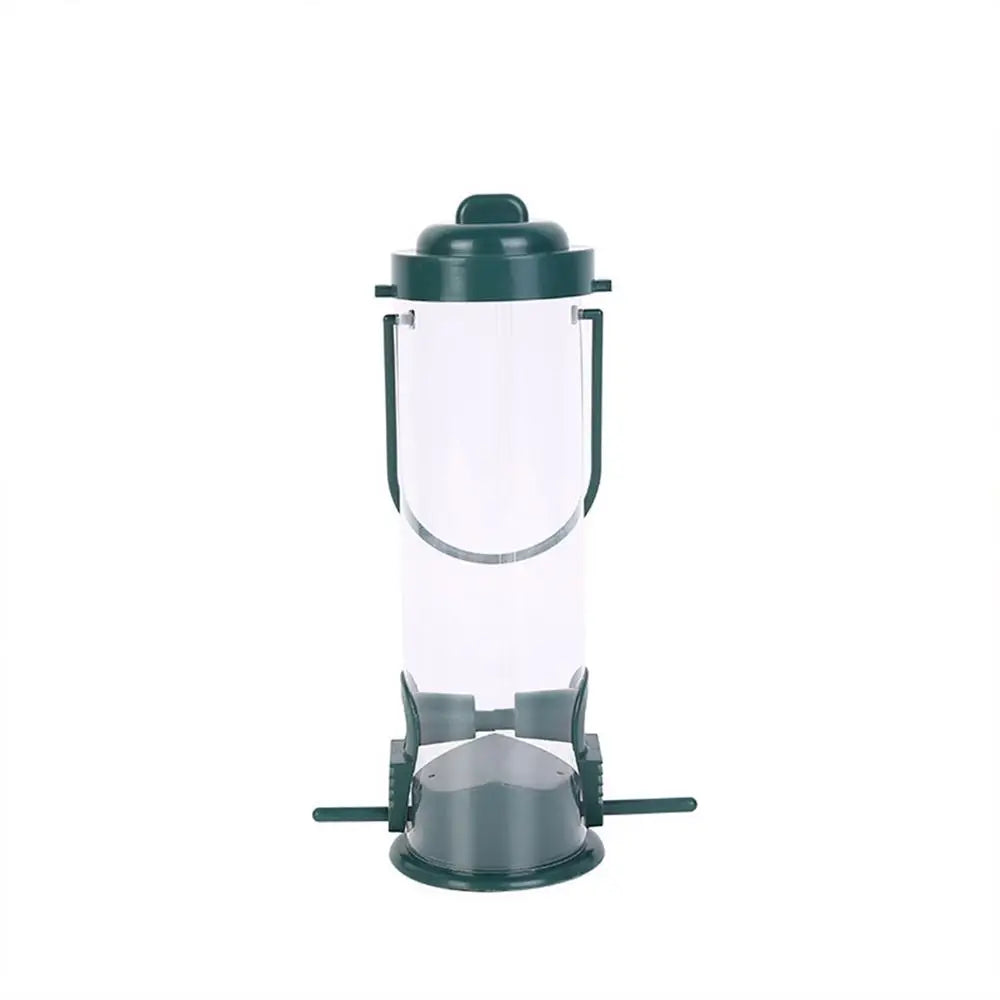 Alimentador de pássaros pendurado à prova de esquilo recipiente de comida de pássaros pp dispensador de comida de pássaros recipiente tubular alimentadores de pássaros para suprimentos para animais de estimação