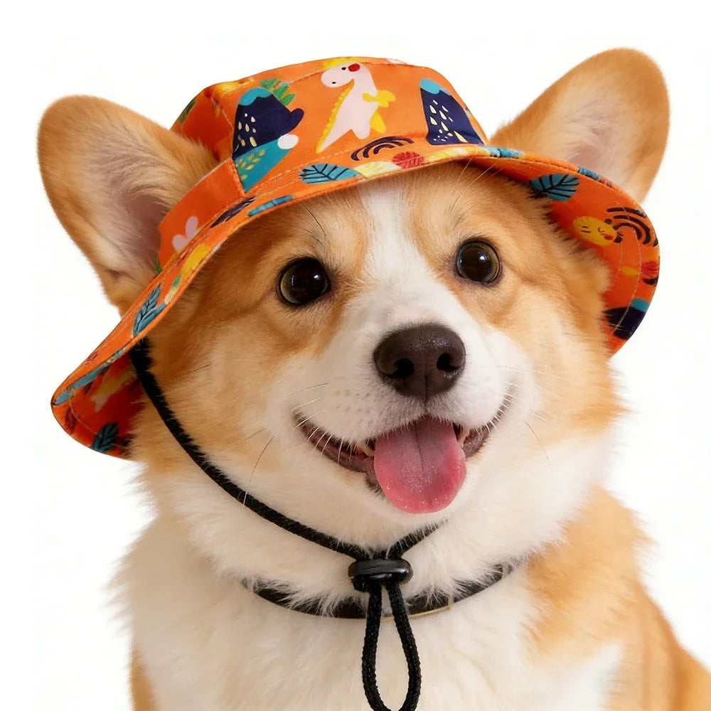 Chapéu de Sol para Pets Ajustável para Cães e Gatos de Pequeno e Médio Porte, Shiba Inu, Corgi, Filhotes, Gatinhos