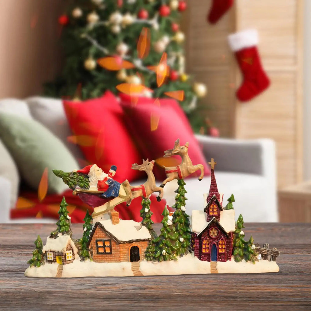 Natal vila casa estatueta coleção decoração de natal mesa decoração para mesa quarto feriado gabinete festa