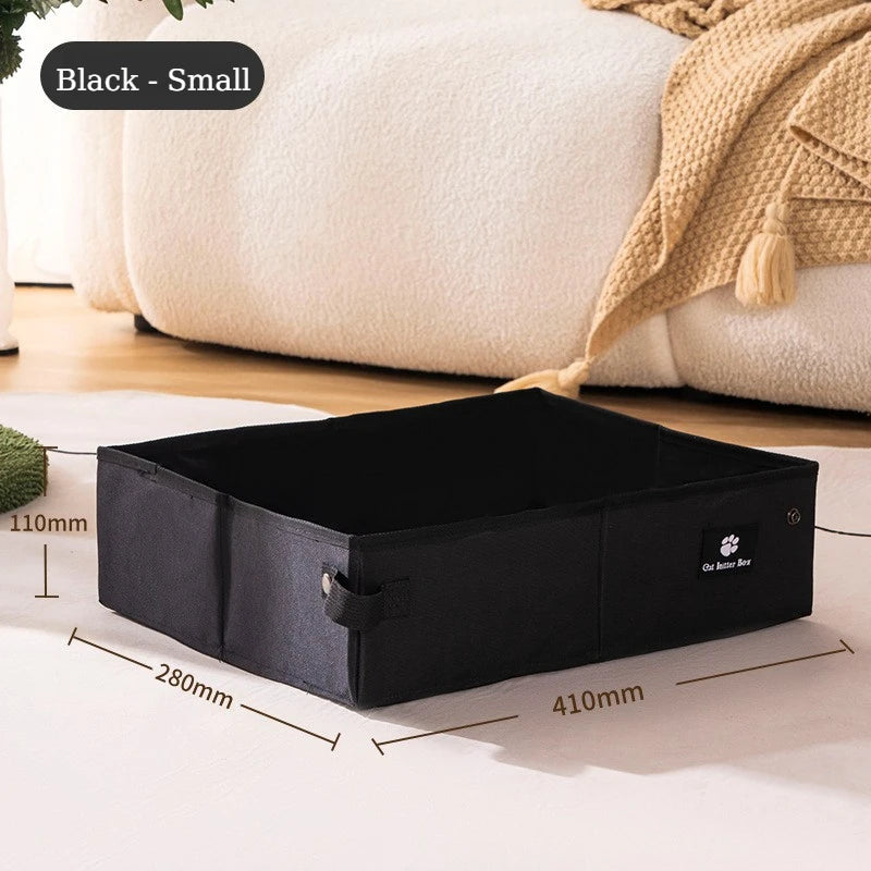 Caixa de Areia para Gatos Dobrável, Impermeável e Reutilizável, Bandeja de Areia Portátil para Viagem, Sanitário para Gatos, Uso Interno, em Casa, em Viagens e Acampamentos
