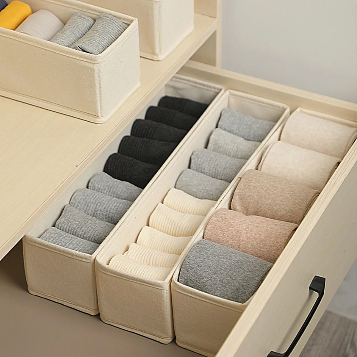 Organizadores de Armazenamento para Gavetas de Guarda-Roupa, Caixa de Armazenamento para Roupas, Organizador para Camisetas, Jeans, Roupas Íntimas e Calças
