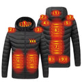 Men's Winter Warm USB Heating Parka Smart Thermostat Pure Color Hooded Heated Jacket Bobojaco Padded Clothing