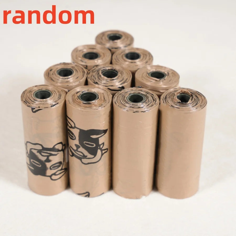 10 rolos de sacos de resíduos para animais de estimação com aroma de café, misturadores efetivamente, adequados para caminhadas ao ar livre. Direto do Fabricante