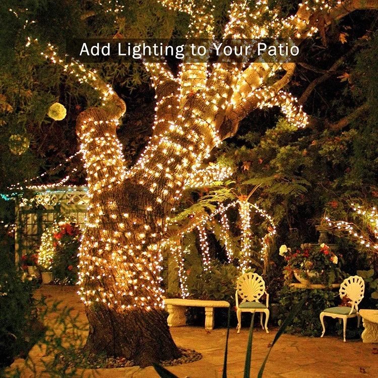 Corda de luz solar ao ar livre led decoração de natal, corda de luz solar luz de fadas jardim decoração de natal luz