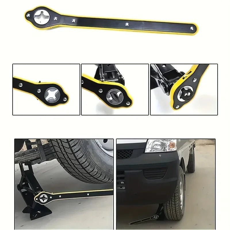 Carro de poupança de trabalho jack chave de catraca tesoura jack garagem pneu roda lug chave lidar com chave de poupança de trabalho ferramenta de reparo do carro