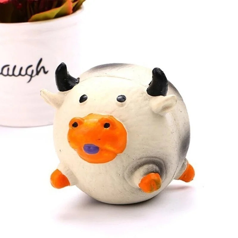 Animais design durável cão mastigar brinquedos porcos, vacas, galinhas, resistente estridente cão moagem dentes brinquedos, látex para animais de estimação para limpar os dentes brinquedos