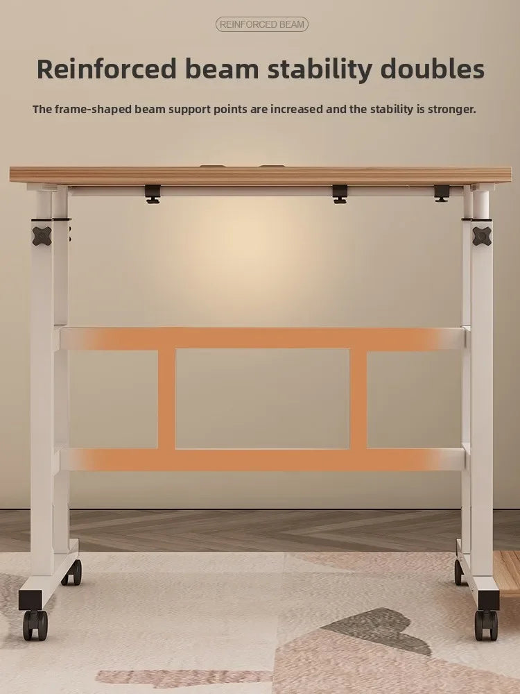 Mesa de computador móvel moderna, mesa de escrita elevatória, mesa de pé dobrável, mesa de cabeceira para quarto, mesa pequena individual, durável.