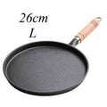 Frigideira de ferro fundido de 26cm, não revestida, antiaderente, ovo, panqueca, crepe, bife, frigideira, fogão de indução a gás, panelas de cozinha Kasa & Pet Store