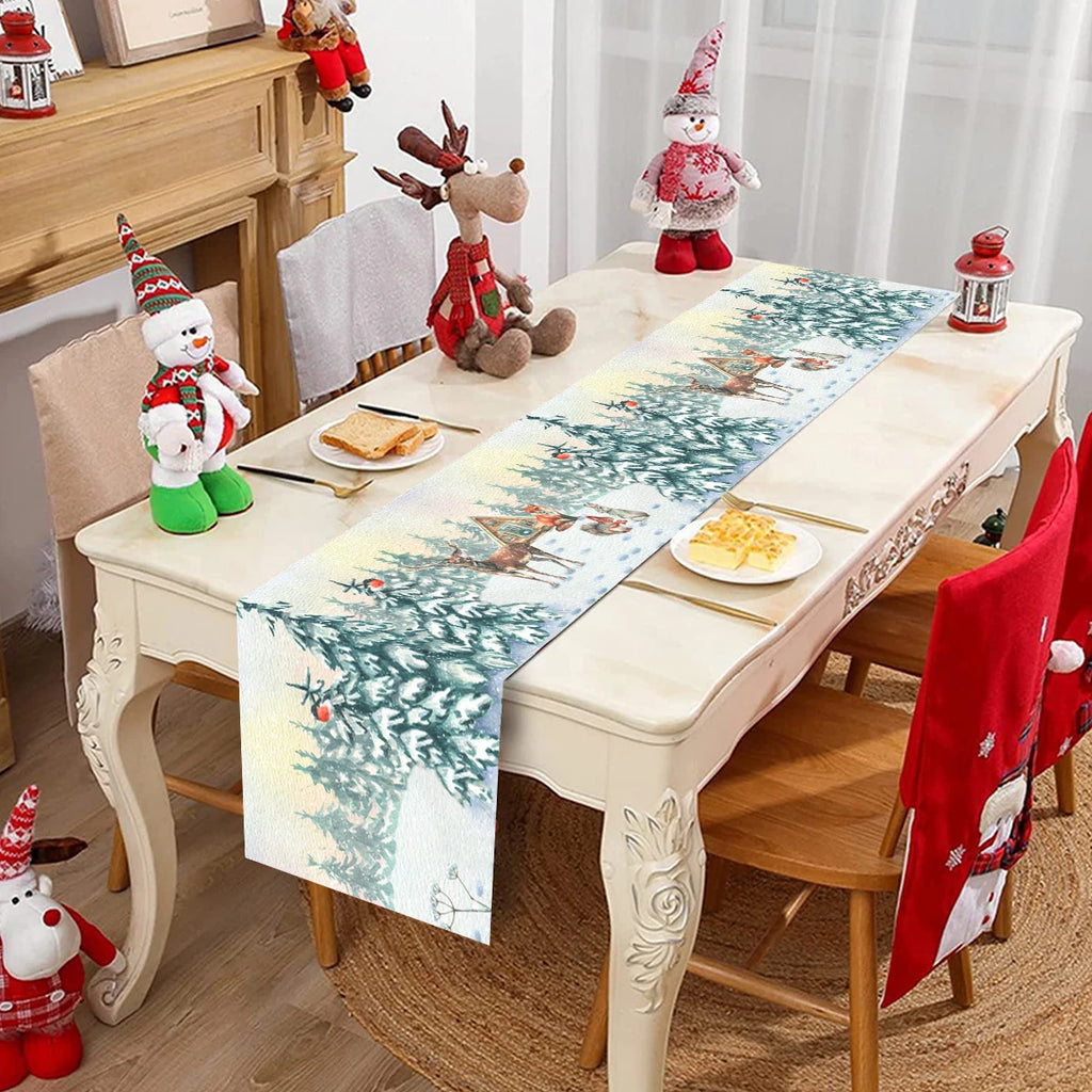 Natal papai noel corredor de mesa navidad natal noel árvore boneco de neve bandeira de mesa feliz natal decoração para casa 2025 ano novo 2026
