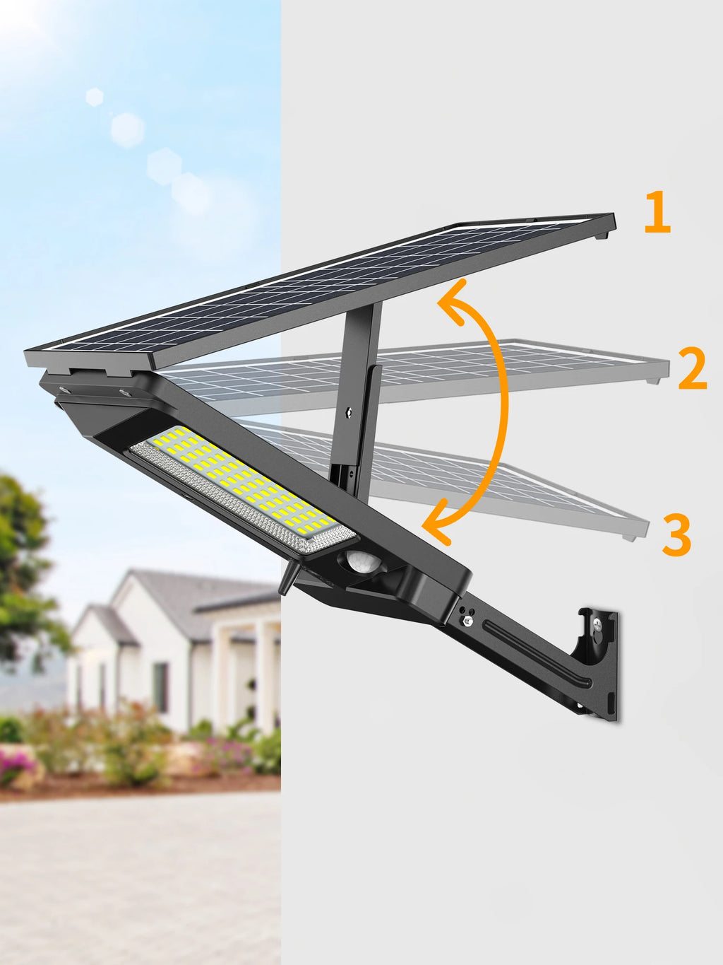Luz de Segurança Solar para Exterior Intelamp 12500mAh com Longa Duração da Bateria e Painel Solar Super Grande para Jardim e Caminho