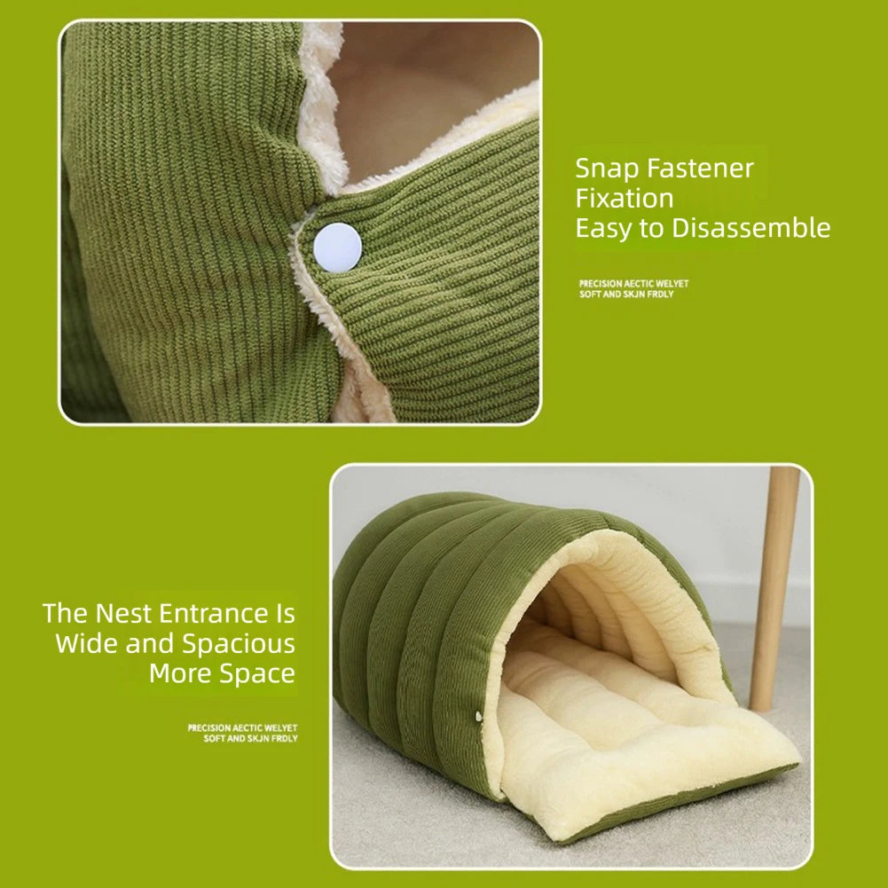 Cama removível para animais de estimação, cama para cães de estimação, lã espessante de pelúcia, camas macias quentes para filhotes, gatos, tenda, esteiras de dormir para animais de estimação pequenos e médios