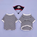 Conjunto de Fantasia de Pirata para Animais de Estimação com Chapéu de Caveira, Camiseta Listrada Preta e Branca para Cães e Gatos, Roupa de Cosplay Assustadora para Festas